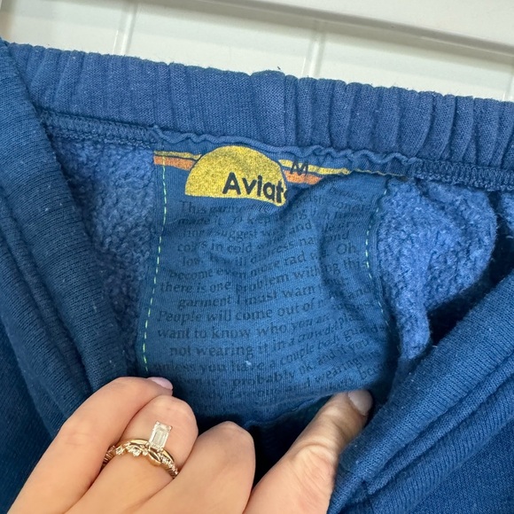 Aviator Nation Blue Yellow Smiley Faces sweat pants size medium - Picture 5 of 6